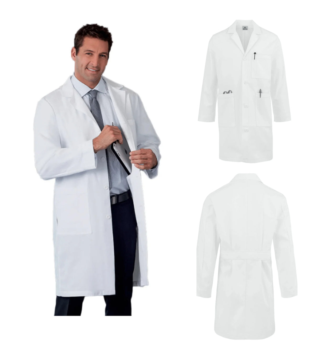 1963WH Meta – Men’s 38” Long Lab Coat
