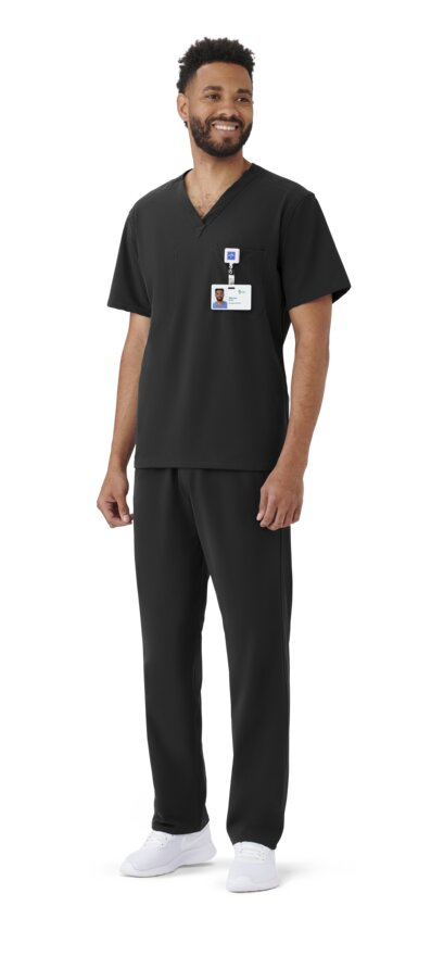 57118 Unisex Scrub Top, Everwear, 1 Pkt, Reversible, Black