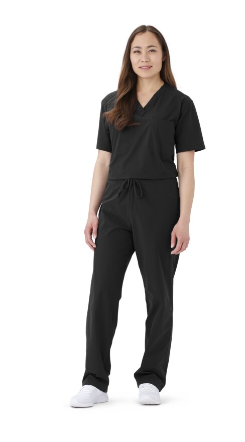 57118 Unisex Scrub Top, Everwear, 1 Pkt, Reversible, Black
