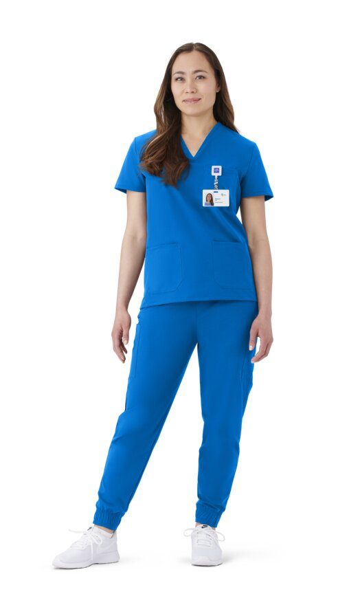 57131 Women's Scrub Top, V-Neck, Everwear, 3 Pkt, Royal Blue