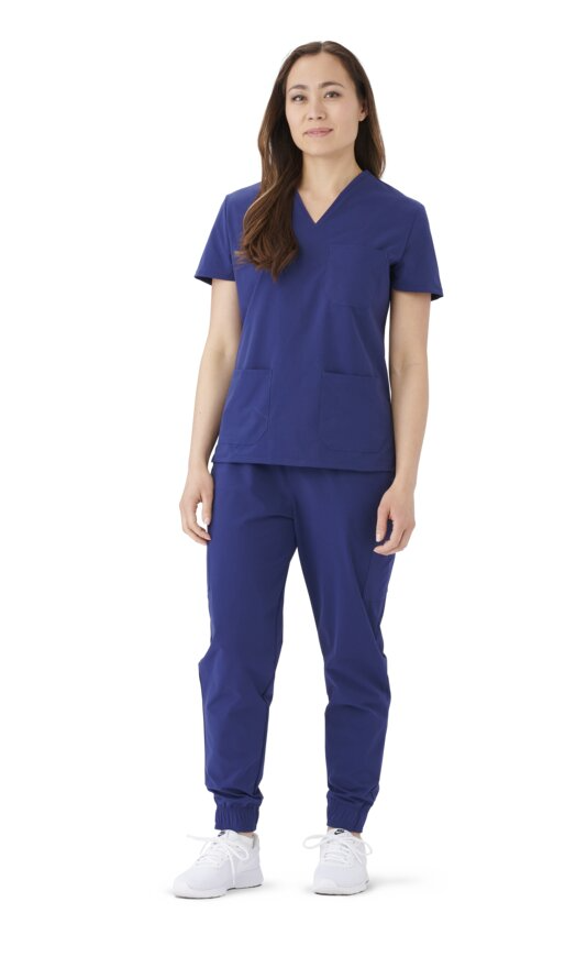 57135 Women's Scrub Top, V-Neck, Everwear, 3 Pkt, Navy