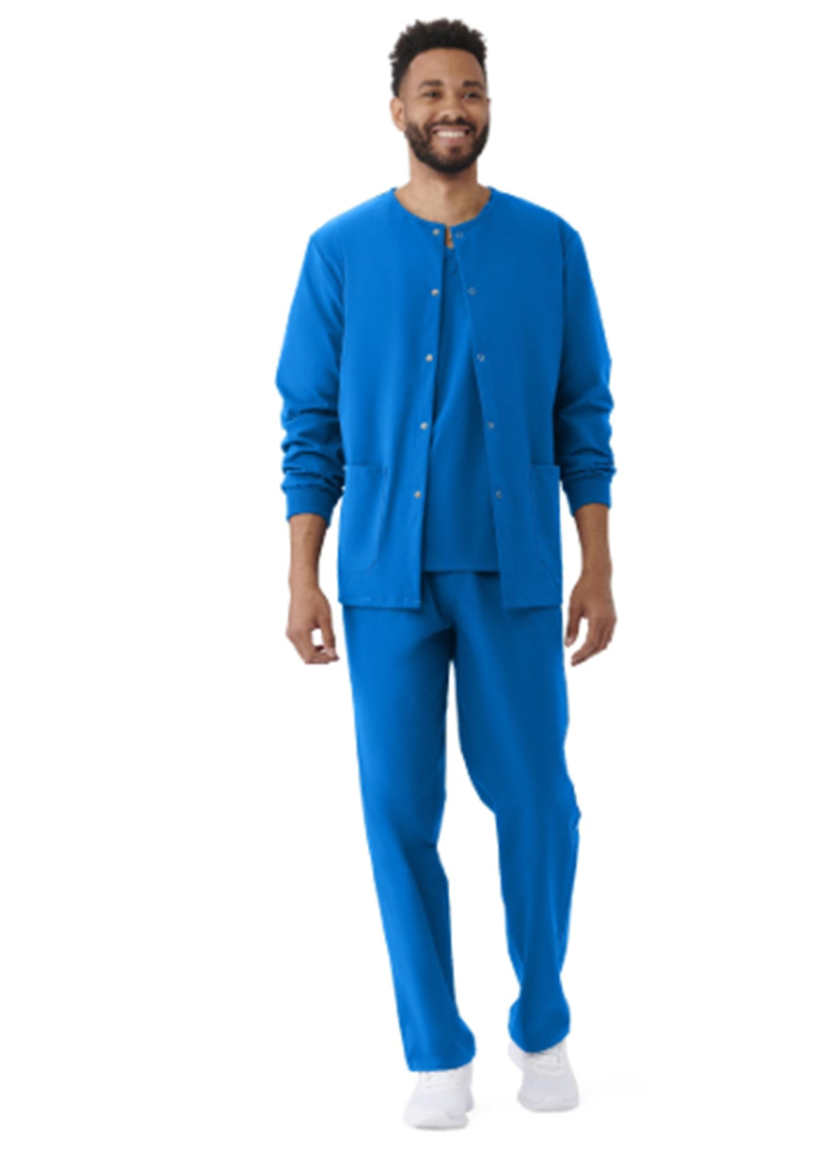 Unisex Royal Blue Everwear snap-front warm-up jacket, style 57128