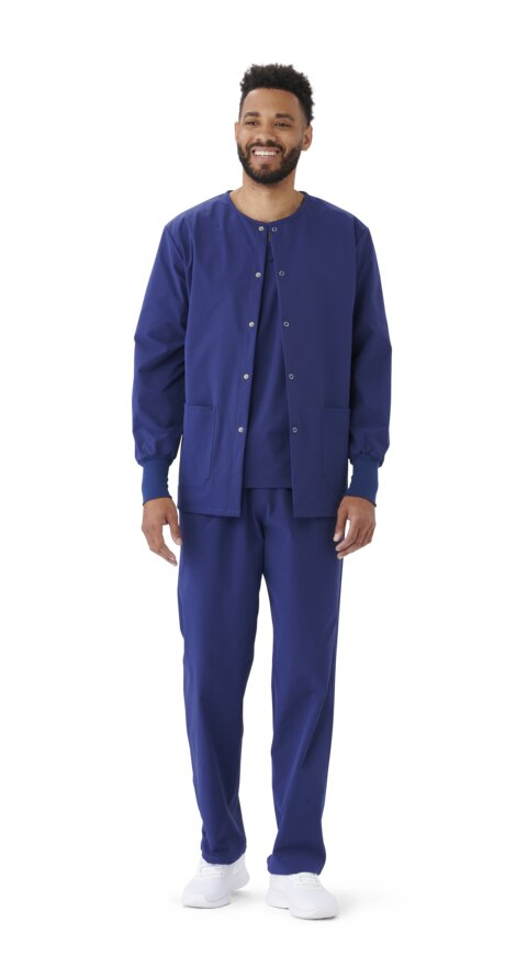 57151 Unisex Everwear Warm-Up Jacket, Snaps, Navy